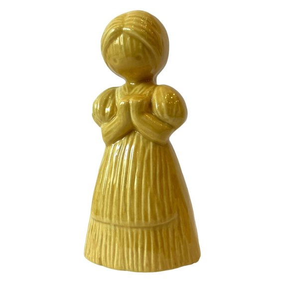 VTG ROB ROY Ceramic Yellow CORNHUSK DOLLS/Girls SALT & PEPPER Shaker Set/DECOR - Picture 9 of 12